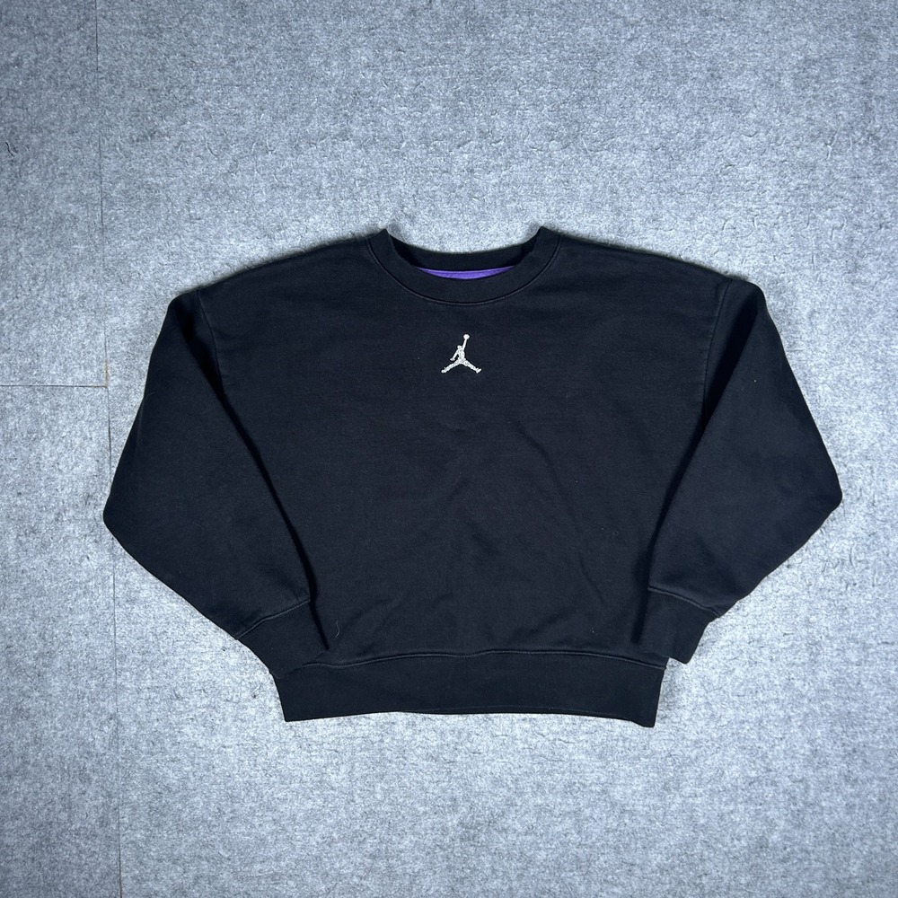 Jordan Crewneck Sweatshirt Boys L (12-13 yrs) Black Jumpman Embroidered Logo